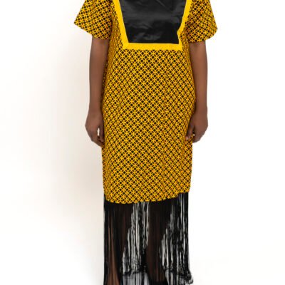 Gimbiya Noir Gold Fringe Dress